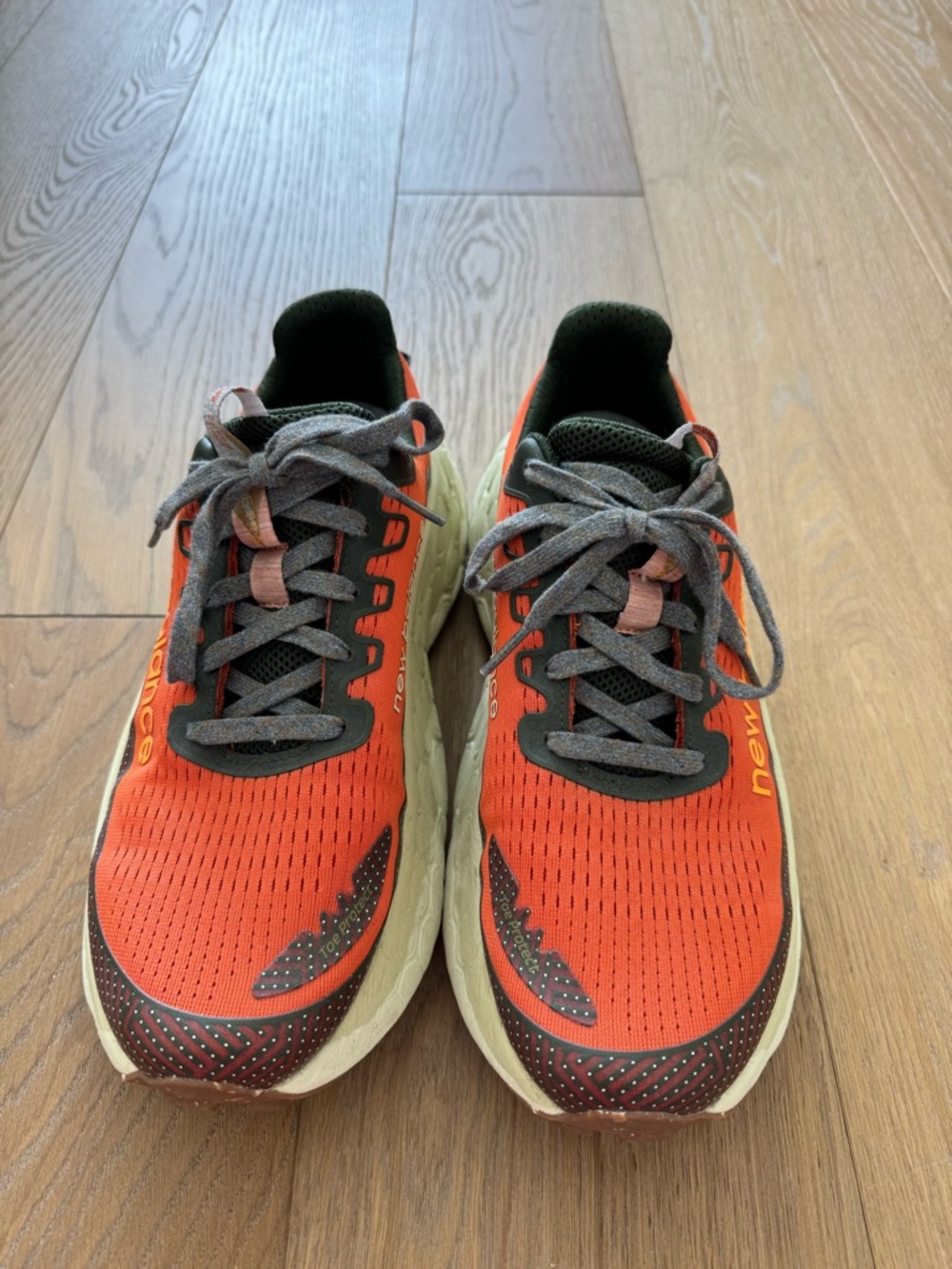 New Balance Orange and Green Men's Athletic Sneakers - Picture 2 of 5